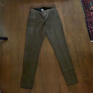 Zeta army green faux suede leggings